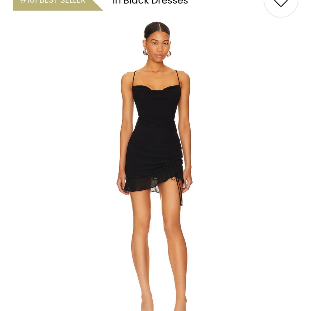 REVOLVE Black Ruched Mini Dress